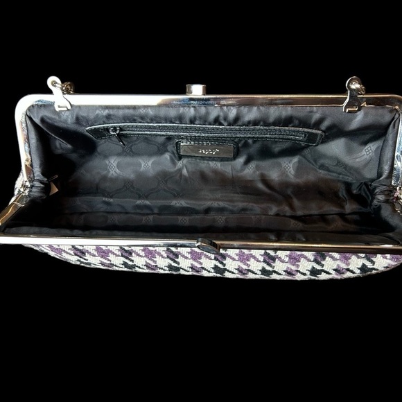 Apt. 9 Purple White Black Houndstooth Knit Shoulder Bag Chain Faux Leather Strap - Picture 15 of 16